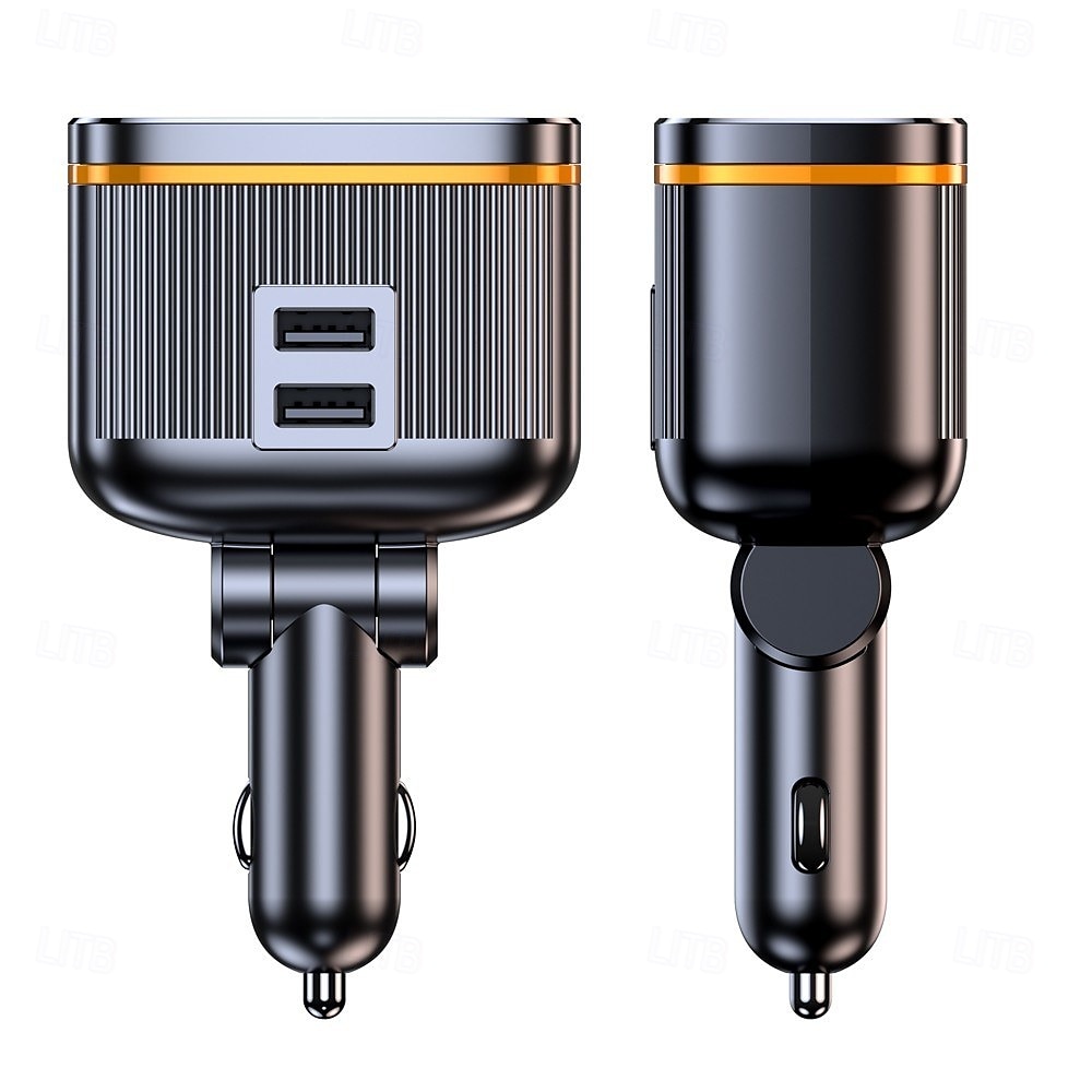 Cargadores de coche de 145 W, adaptador de carga de alta potencia, divisor de potencia de 2 enchufes, 12-24 V, con puertos USB tipo C PD, pantalla de voltaje LED para coche, camión, todoterreno 2025 - $25.99 –P6