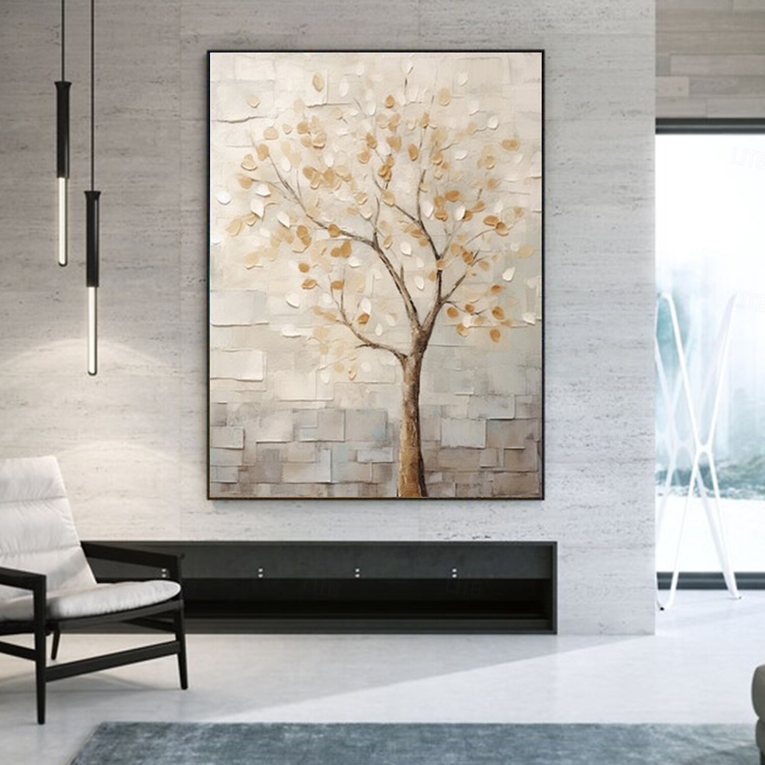 Handmade Oil PaintingCanvasWall Art DecorationAbstract Knife PaintingFlowers WhiteFor Home Decor Rolled Frameless Unstressed Painting 2025 - $116.99 –P2
