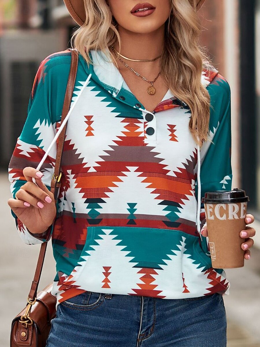 Femme Géométrique Décontractées manche longue Col Ras du Cou Quotidien Jaune Rose Claire Bleu Vert Automne Hiver de 2025 ? $38.99 –P4