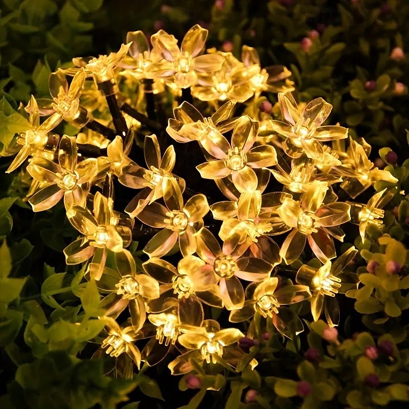 1pc Solar Flower String Lights, Cherry Tree Branch Light Outdoor 6.5M/21FT 30 LED Fairy Light IP65 Waterproof for Garden Fence Patio Yard Party Decor Christmas Halloween Decoration 2025 - $13.99 –P16