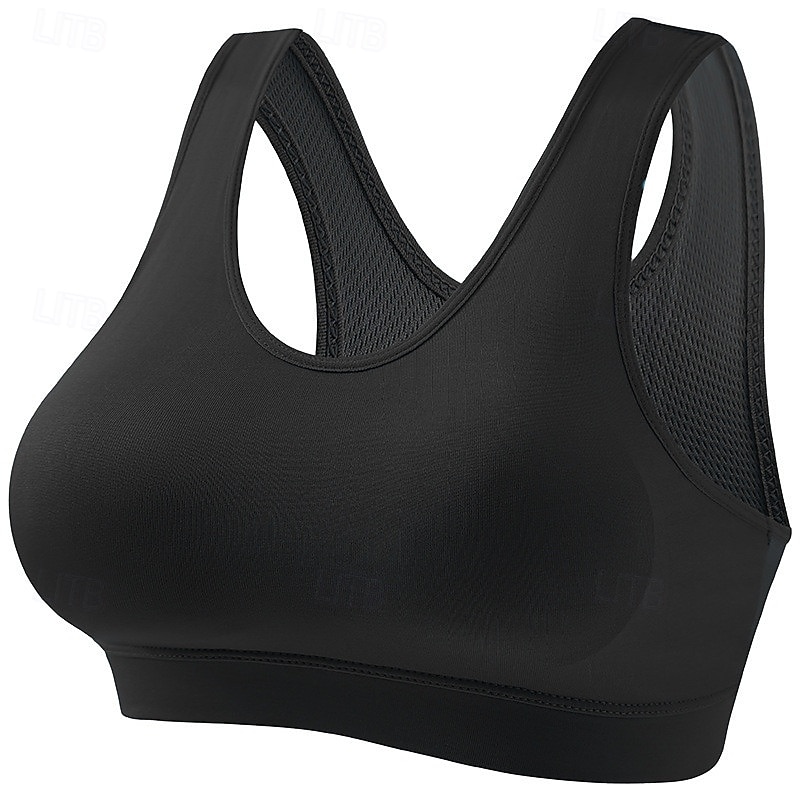 Dames Lichte ondersteuning Sport bh's Running BH Verwijderbare vulling Controle over meebewegen Goede top Gewatteerd Fitness Recreatiesport Hardlopen Ademend Lichtgewicht Zacht Donker roze Zwart Wit 2025 - $11.99 –P6