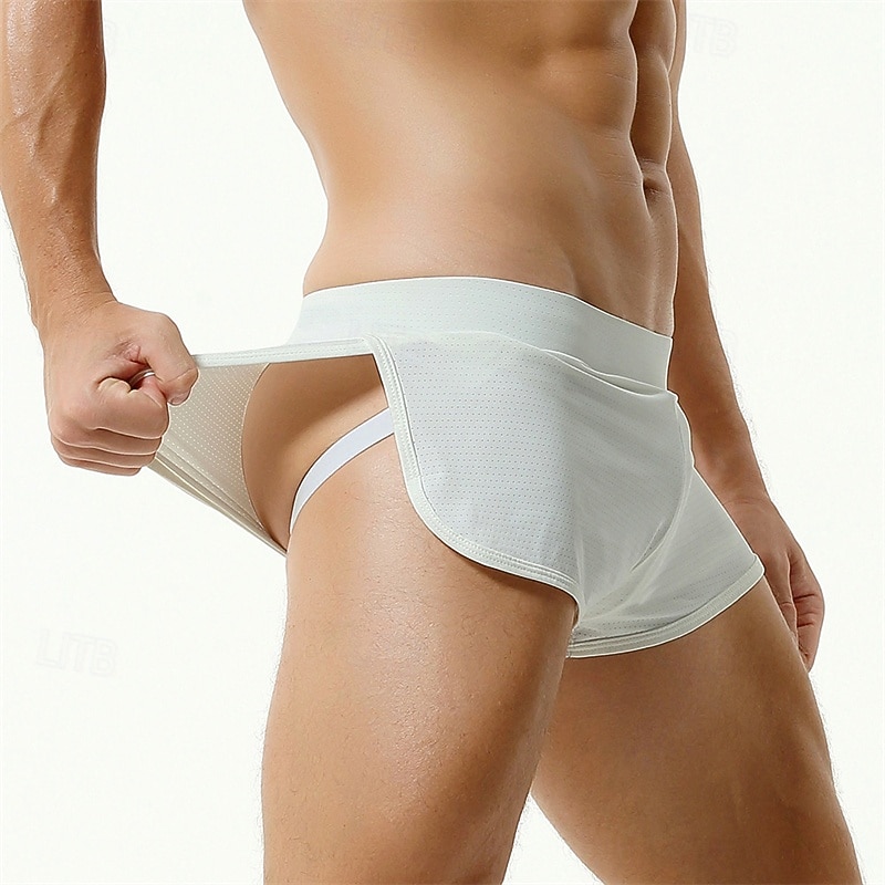 Herren 1 pc Unterwäsche Boxer Boxer-Shorts Nylon Atmungsaktiv Weich Komfortabel Glatt Mittlere Hüfthöhe Weiß Rosa 2025 - $12.99 –P7