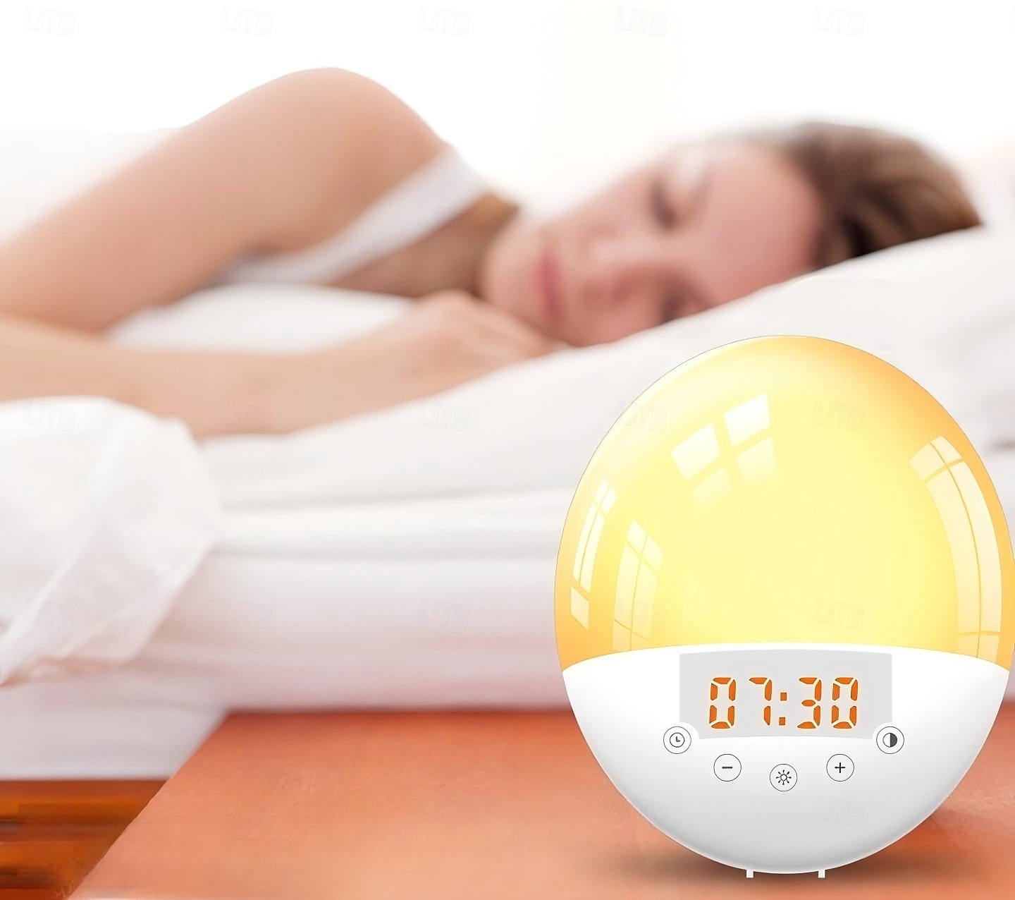 LED Smart Light Soloppgangs Alarmklokke Lys Intelligent LED 7 Farger Justerbar med FM Radio Berøringskontroll Intelligent Hjem Soverom Stue Multifunksjons Lys 2025 - $71.99 –P1