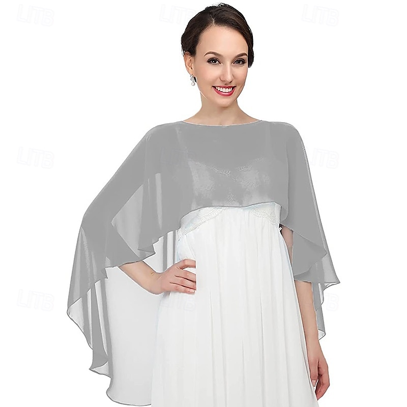 châles et enveloppes transparents pour robes de soirée capes en mousseline de soie pour femmes couverture de mariage douce de 2025 ? $25.99 –P19