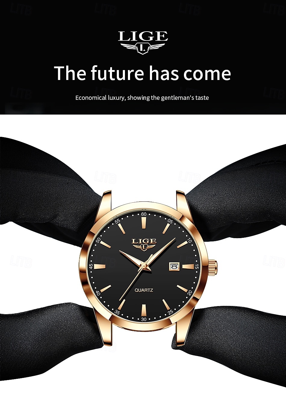 LIGE Heren Quartz Horloge Zakelijke Datum Waterdichte Leren Strap Horloge 2025 - $20.99 –P11