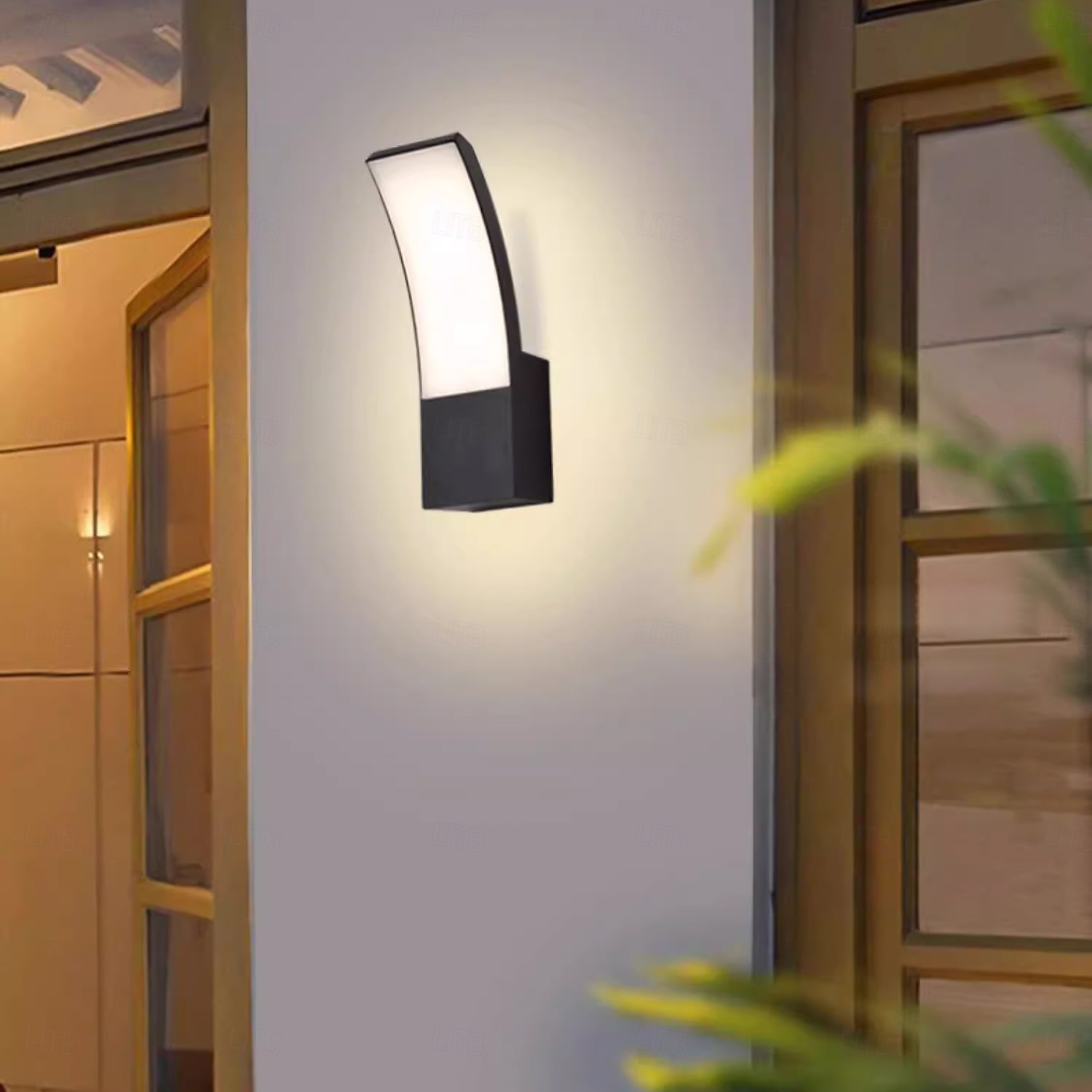 luz de parede externa led 12w arco moderno luz de parede externa à prova d'água ip65 estável em luz de parede preta externa adequada para varanda externa pátio jardim banheiro quarto 85-265v de 2025 por $41.99 –P4