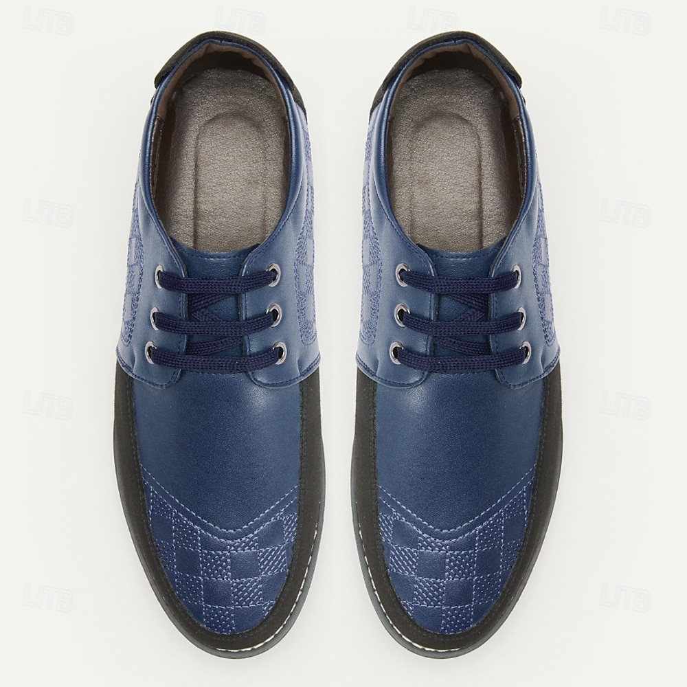 scarpe oxford da uomo con motivo a quadretti marrone e nero con suola comoda, perfette per l'uso casual e quotidiano del 2025 a $46.99 –P2