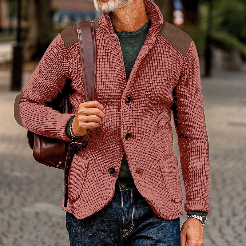 Hombre Pulóveres Chaqueta de Punto Vestido Suéter Chaqueta suéter Estriado Tejer Recortado De Punto Escote Chino Ropa Otoño Invierno Ejército verde Negro S M L 2025 - $37.99 –P8