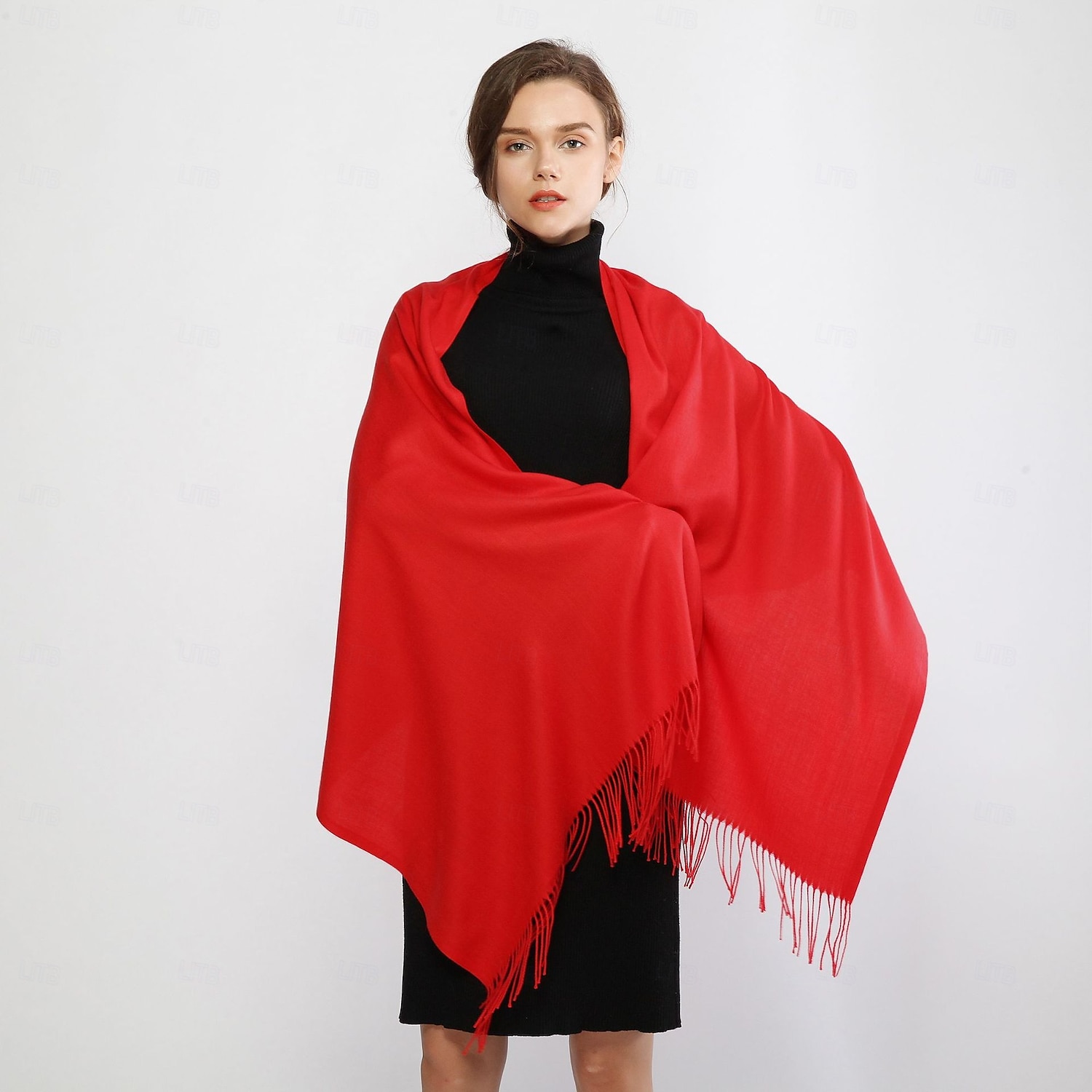 kvinners skjerf pashmina sjal og omslag til kveldskjole brudepike bryllup brude vinter varme lange store skjerf 2025 - $24.99 –P2