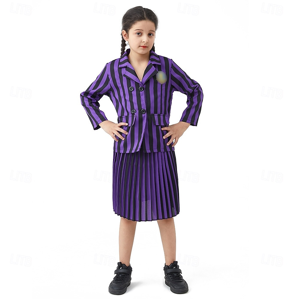 Szerda Addams Addams család szerda Szoknya Kabát Öltönyök és blézerek Szerepjáték Filmsztár jelmez for Női Lány Gyermek Felnőttek Álarcos mulatság Hétköznapi 2025 - $33.99 –P2
