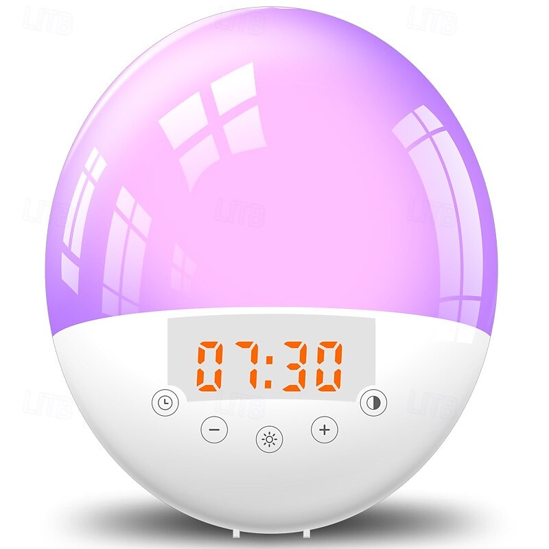 LED Smart Light Soloppgangs Alarmklokke Lys Intelligent LED 7 Farger Justerbar med FM Radio Berøringskontroll Intelligent Hjem Soverom Stue Multifunksjons Lys 2025 - $71.99 –P8