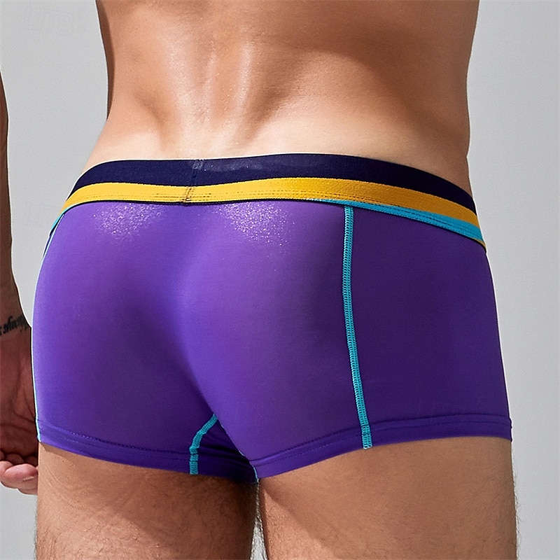 Herren 1 pc Unterwäsche Boxer Boxer-Shorts Nylon Atmungsaktiv Weich Komfortabel Farbblock Buchstabe Mittlere Hüfthöhe Schwarz Weiß 2025 - $10.49 –P6