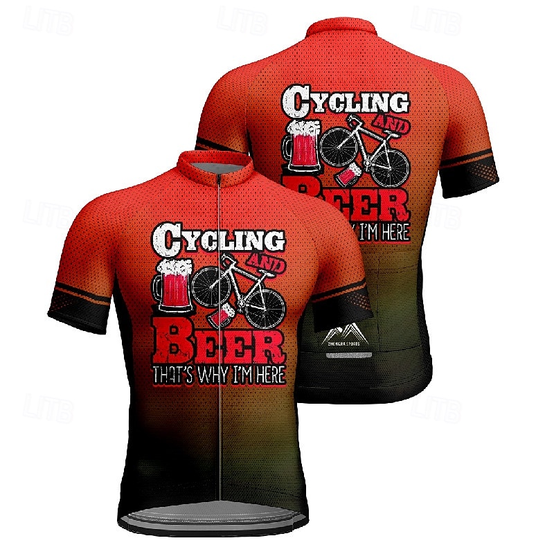 Pánské Cyklodres Krátký rukáv Kolo Tričko Dres se 3 zadními kapsami Horská cyklistika Prodyšné Rychleschnoucí Anatomický design Odvod Červená Modrá Fialová Spád Sportovní Oblečení 2025 - $30.99 –P16