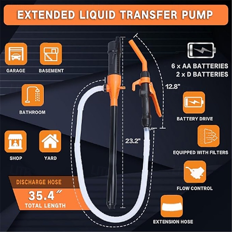 Portable Battery Powered Pump Battery Operated Liquid Water/Fuel Transfer Pump with Adjustable Flow Control & Filter Design 2.2 Gallons per Min For Gasoline Siphon Pump 2025 - $35.99 –P6
