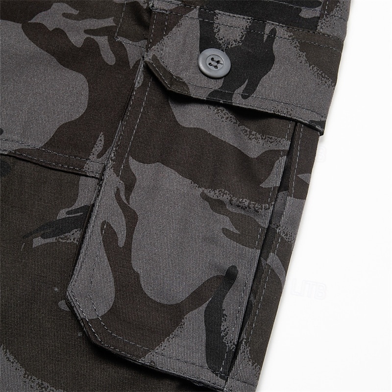 Men's Cargo Shorts Baggy Shorts Multi Pocket 6 Pocket Camouflage Breathable Knee Length Sports Outdoor Streetwear Casual Black Blue 2025 - $23.99 –P6