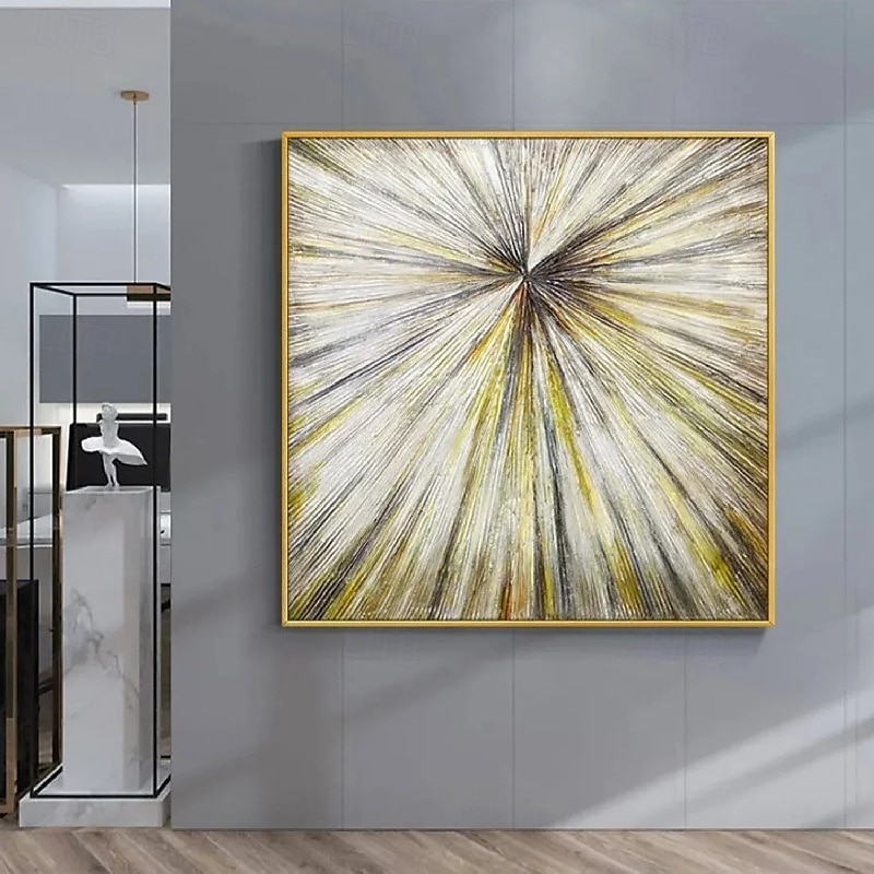 Gold Ölgemälde handgemalt großes pastoses Wandbild Ölgemälde Leinwand - Palettenmesser Kunst strukturiertes abstraktes Gemälde - moderne Wandkunst für Wohnzimmer 2025 - $125.99 –P4