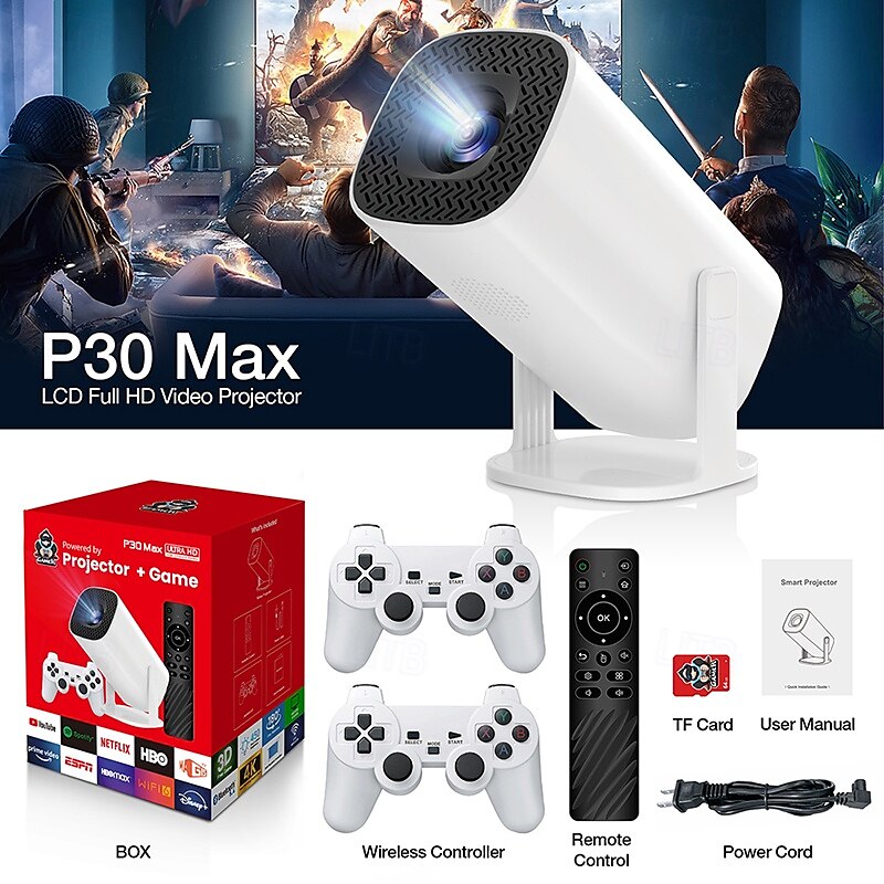 Fabrieksverkoop P30MAX LCD Projector Mini handheld zakformaat draagbaar Videoprojector voor thuisbioscoop 1080P (1920x1080) 150 lm Android Compatibel met: HDMI USB 2025 - $207.99 –P1