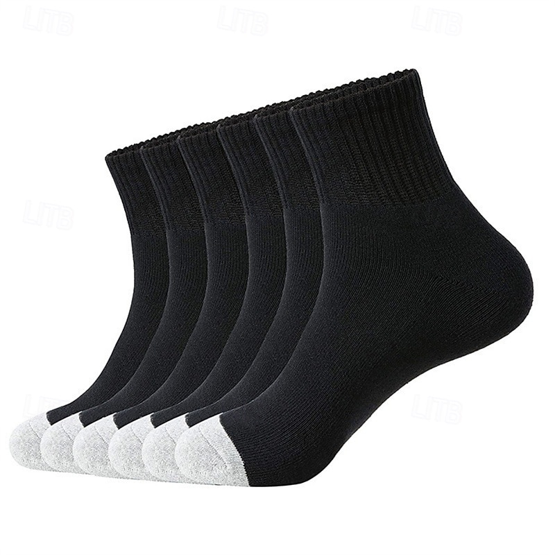 Ανδρικά 6 ζευγάρια Πολλαπλές συσκευασίες Κάλτσες Șosete de Alergat Καθημερινές Κάλτσες Μαύρο Λευκό Χρώμα Συνδυασμός Χρωμάτων Αθλήματα & Ύπαιθρος Καθημερινά Διακοπές Βασικό Μεσαίο Άνοιξη Φθινόπωρο 2026 - $4.99 –P2