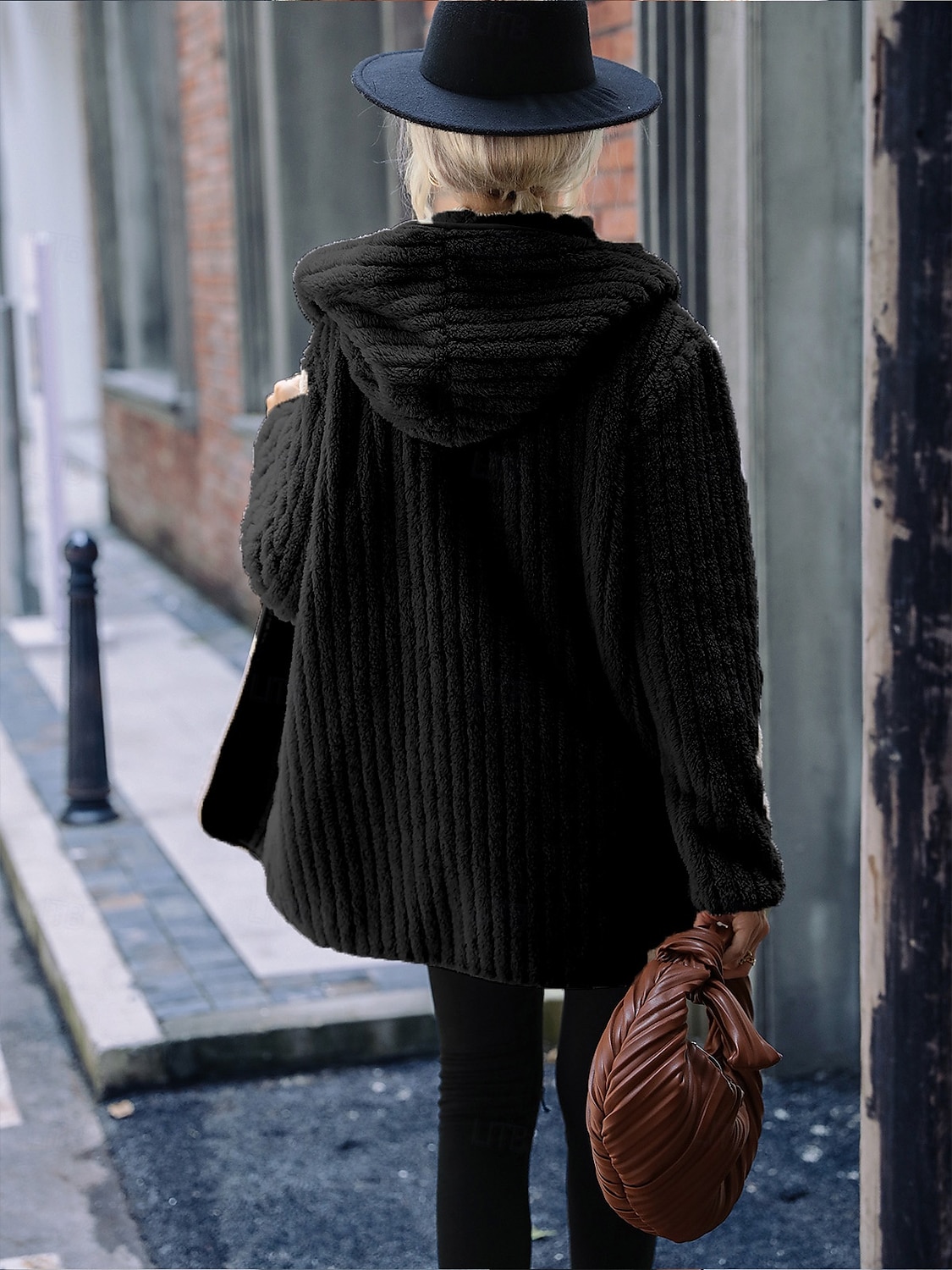 Women's Sherpa Jacket Teddy Coat Warm Zipper Pocket Fashion Casual Plain Work Open Front Turndown Loose Fit Long Sleeve Outerwear Black Red Gray Fall Winter 2025 - $52.99 –P9