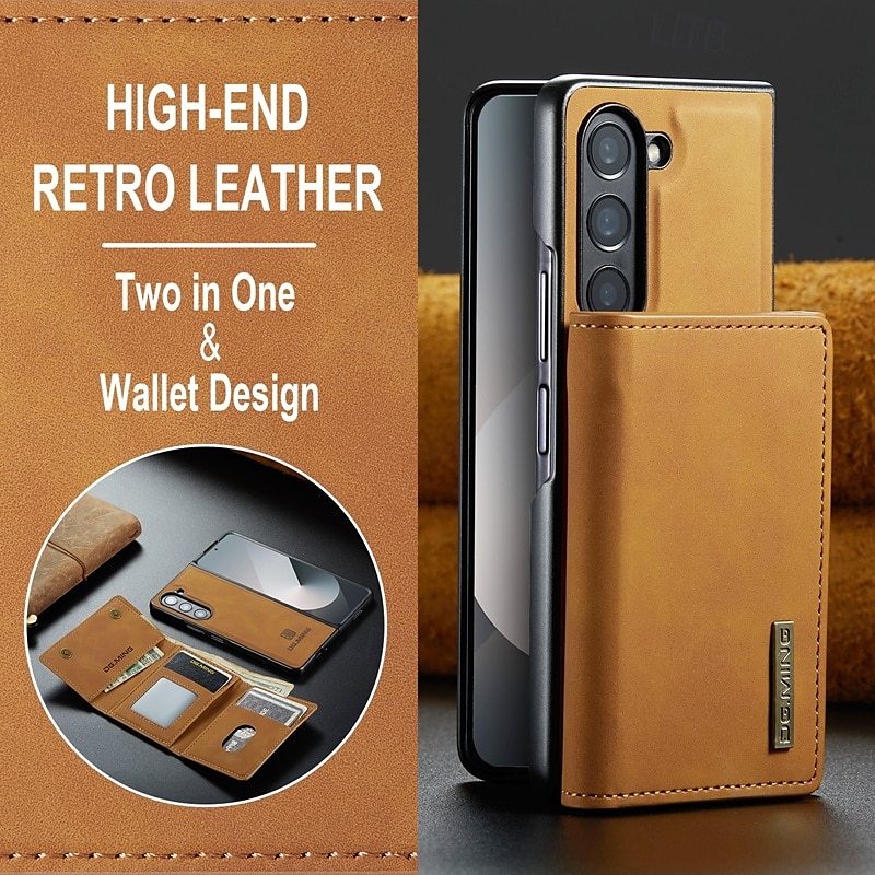 Phone Case For Samsung Galaxy Z Fold 7 Z Fold 6 Z Fold 5 Z Fold 4 Z Fold 3 Back Cover with Stand Holder Magnetic Card Slot Retro TPU PC PU Leather 2025 - $23.99 –P5