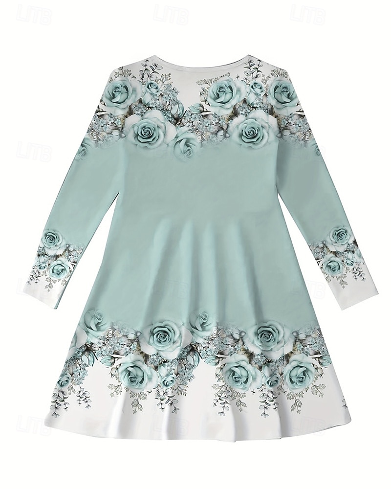 Easter Girls' 3D Floral Graphic Dress Long Sleeve Summer Spring Vacation Daily Holiday Princess Beautiful Sweet Kids 4-12 Years Casual Dress A Line Dress Knee-length Regular Fit 2026 - $16.99 –P6