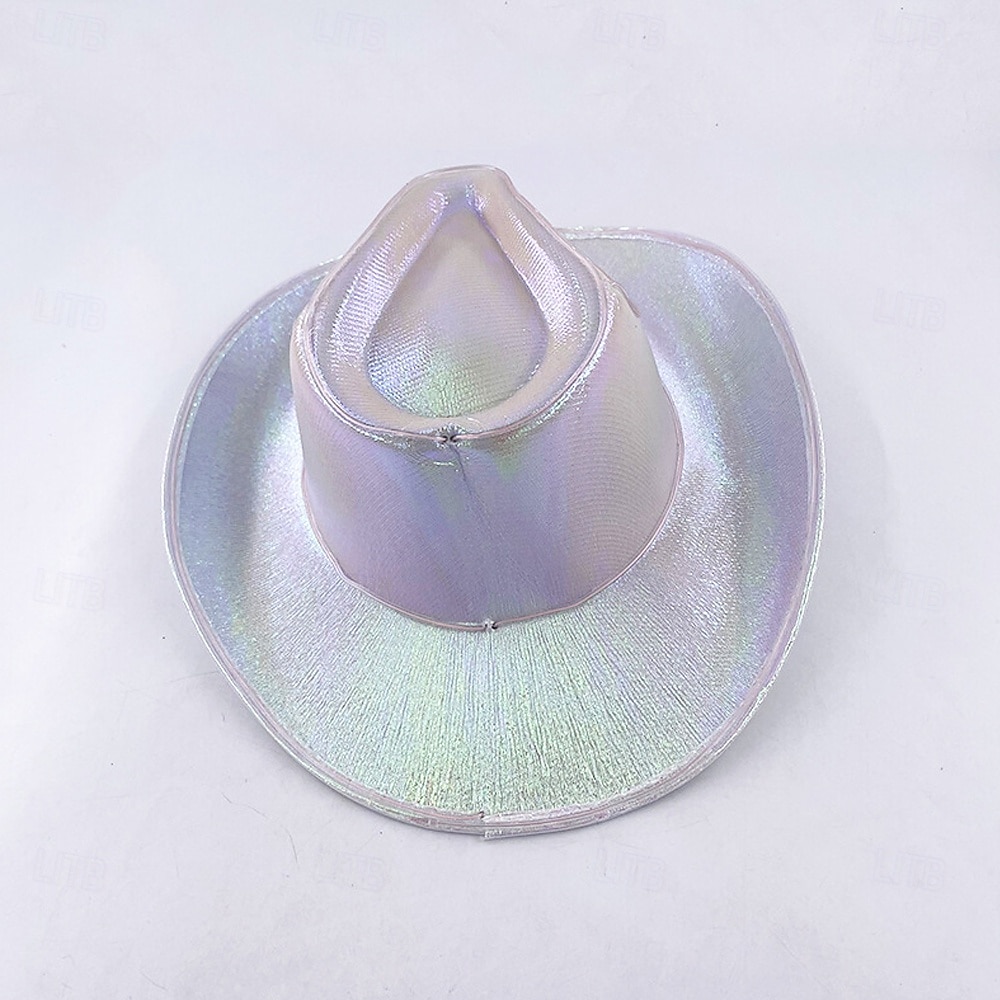 Cowgirl Hat Fedora Light Up Cowboy Hat Glowing Fedora Hat Glow In the Dark for Music Festivals Sparkly Glowing Cowboy Hat Versatile 2026 - $28.99 –P14