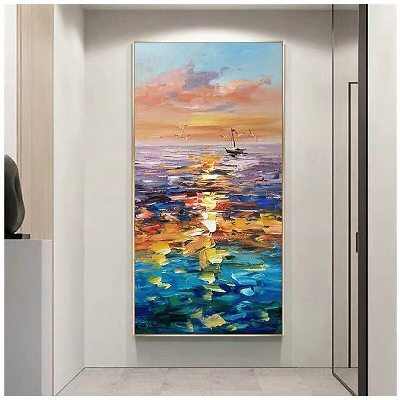 3D-Ölgemälde mit Wellen im Ozean, handgefertigtes Meereslandschaftsgemälde, handgemaltes 3D-Strukturkunstgemälde, Acrylgemälde mit Wellen im Ozean, großes gerahmtes Gemälde, Wandkunst, Gemälde für 2025 - $61.99 –P4