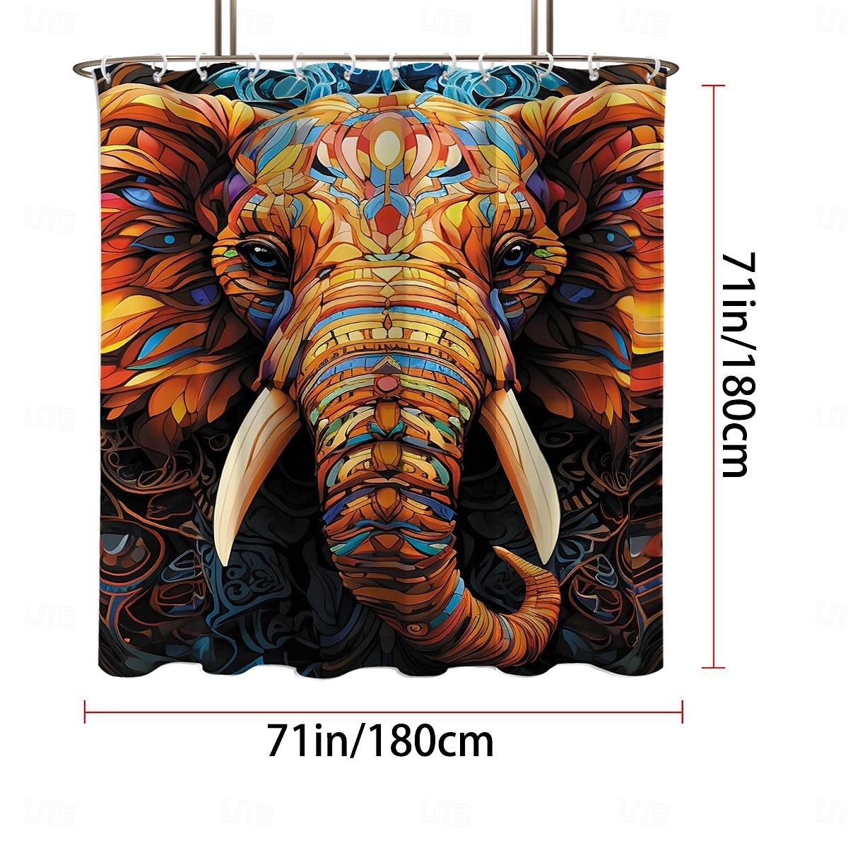 Zasłona prysznicowa z haczykami 180cm*180cm (70"*70") z poliesteru zmywalna wodoodporna z wzorem do dekoracji łazienki z motywem zwierząt i kwiatów 2025 - $19.99 –P7