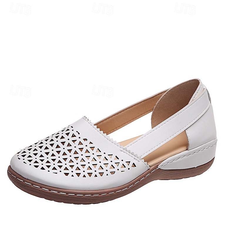 naisten valkoiset leikatut slip-on flats - mukavat vapaa-ajan kengät päivittäiseen käyttöön 2025 - $24.99 –P2