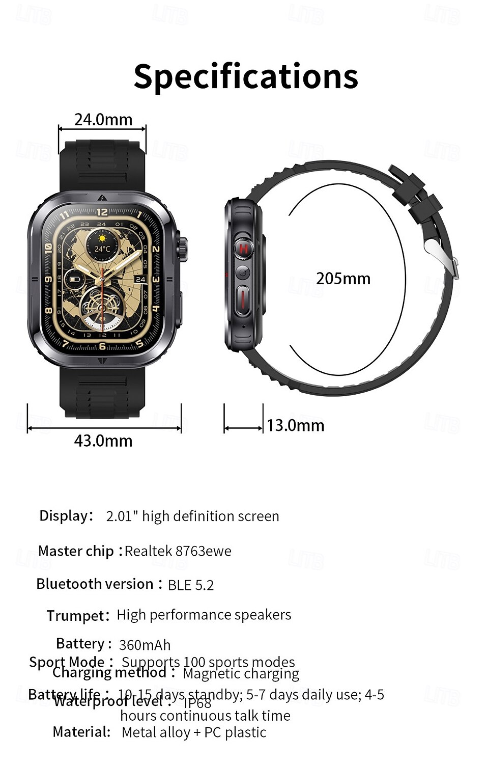 696 MK86 Εξυπνο ρολόι 2.01 inch Έξυπνο ρολόι Bluetooth Βηματόμετρο Υπενθύμιση Κλήσης Παρακολούθηση Ύπνου Συμβατό με Android iOS Γυναικεία Άντρες Κλήσεις Hands-Free 2025 - $47.99 –P14