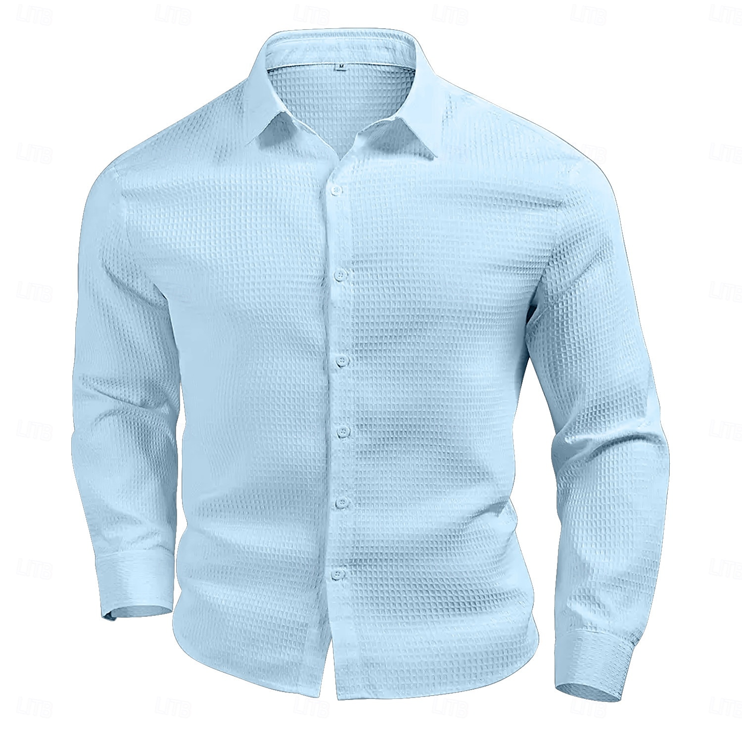 Herren Waffelhemd Sommerhemd Freizeithemd Waffelstrickhemd Weiß Hellgrün Rosa Dunkelgray Aprikose Langarm Mode Einfarbig Umlegekragen Urlaub Ferien Bekleidung Baumwolle Mode Arbeit Lässig Bequem 2025 - $25.99 –P5