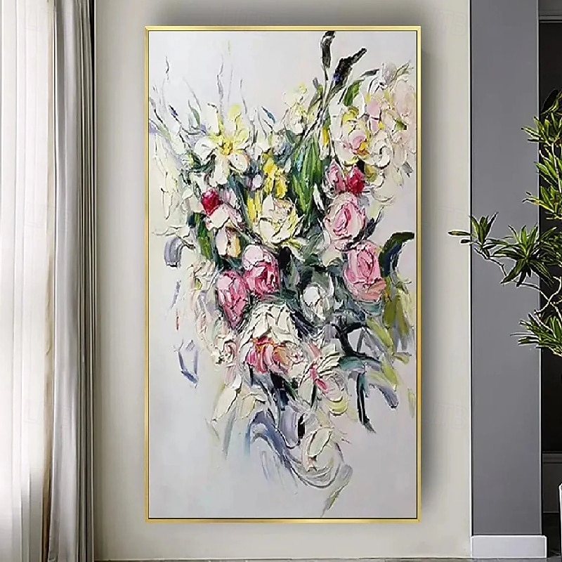 handgemaltes abstraktes 3D-Blumenölgemälde handgemachtes 3D-abstraktes Blütenbaum-Ölgemälde blühender bunter Baum auf Leinwand handgefertigtes Pflanzenblumenkunstwerk-Gemälde Landschaftsgemälde 2025 - $53.99 –P2