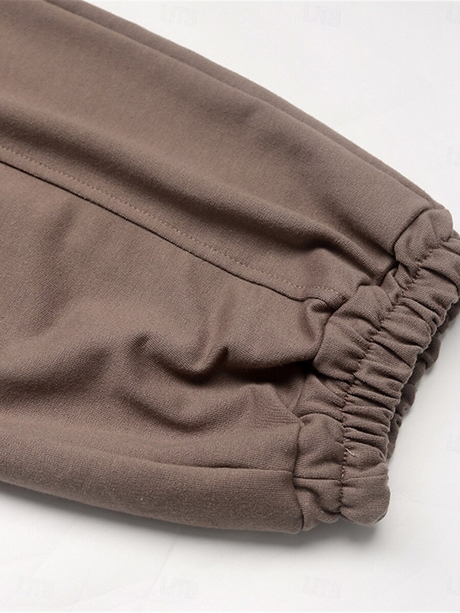 Women's Sweatpants Chinos Fashion Streetwear Full Length High Waist Plain Pocket Elastic Waistband Comfy Soft Comfortable Micro-elastic Outdoor Street Brown Fall Winter Regular Fit 2025 - $26.99 –P7