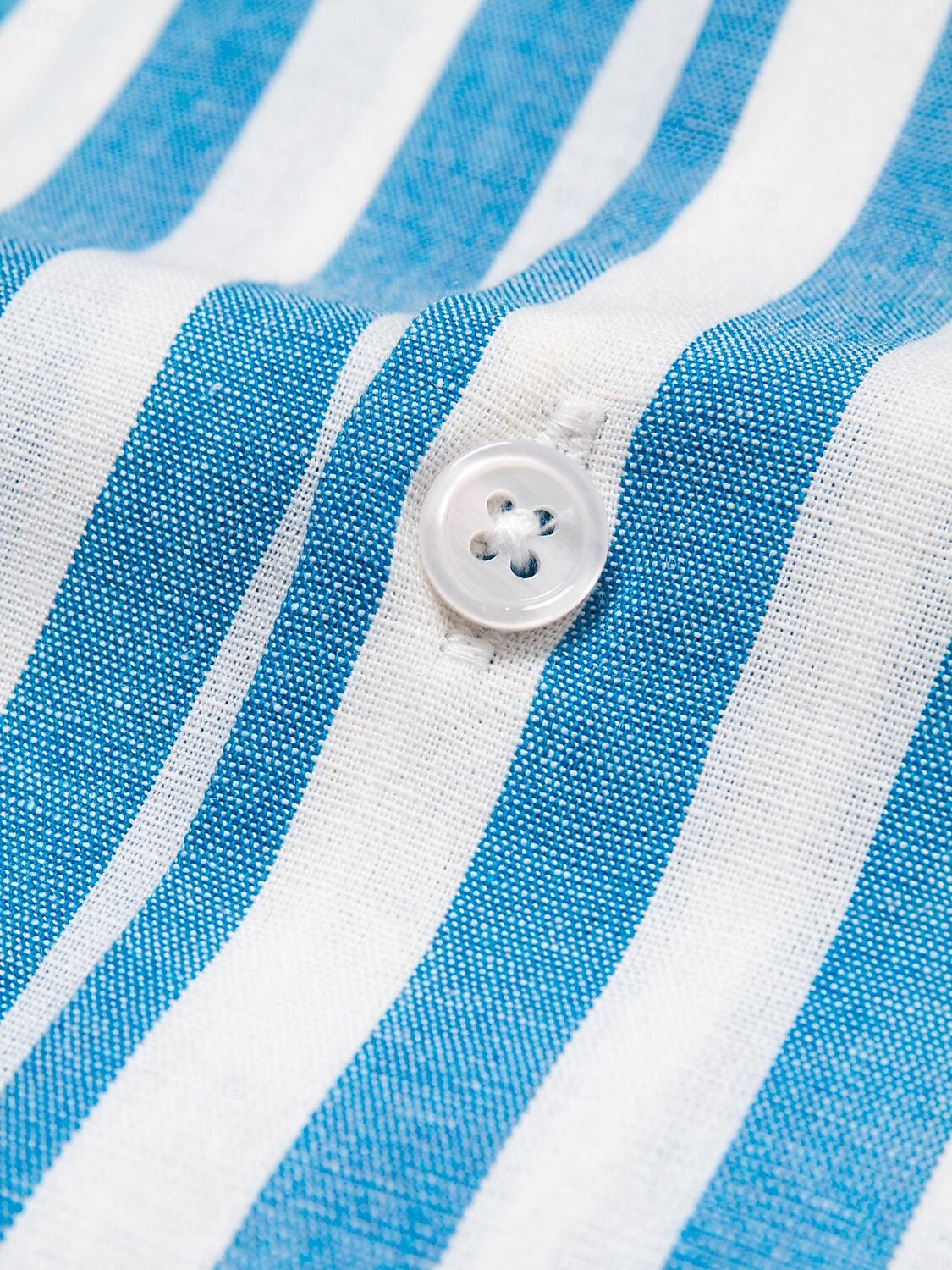 Per uomo Camicia camicia di lino Camicia estiva Camicia da spiaggia Camicia hawaiana A strisce Da mare Strada Blu Manica corta Con colletto Primavera estate Abbigliamento Tasche del 2025 a $22.99 –P7