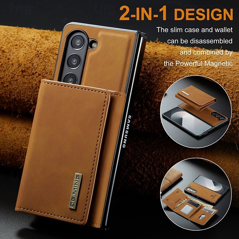 Phone Case For Samsung Galaxy Z Fold 7 Z Fold 6 Z Fold 5 Z Fold 4 Z Fold 3 Back Cover with Stand Holder Magnetic Card Slot Retro TPU PC PU Leather 2025 - $23.99 –P2