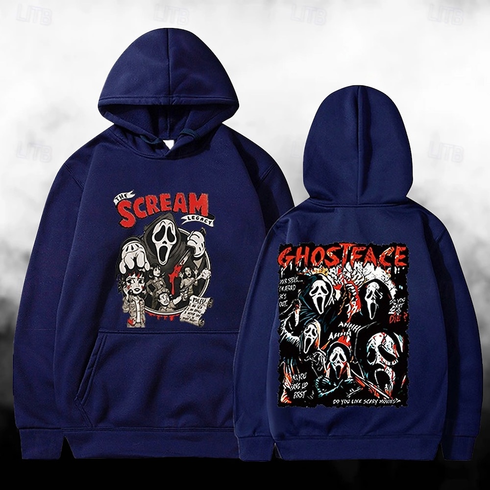 předvečer Všech svatých Výkřik Ghostface Kostlivec Kapuce Tisk Přední kapsa Grafika Pro Pro páry Pánské Dámské Dospělé předvečer Všech svatých Karneval Plesová maškaráda Horká ražba předvečer Všech 2025 - $30.99 –P9