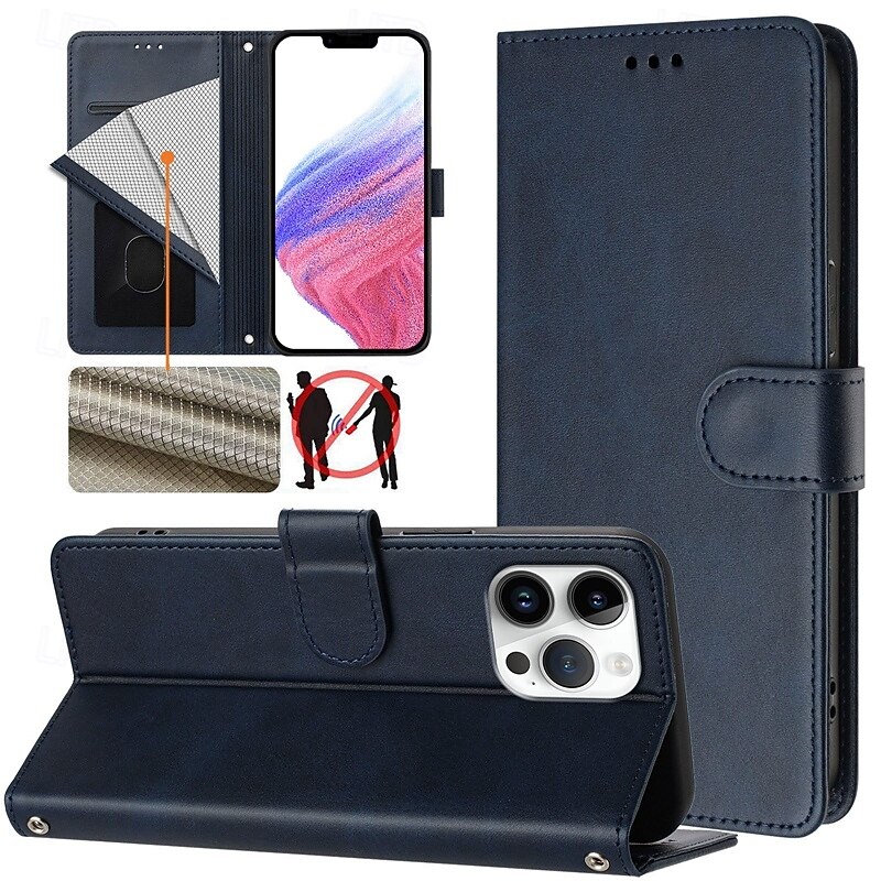 телефон Кейс для Назначение iPhone 17 Pro Max 17 Air i16 15 14 Pro Max Plus 13 12 11 Pro Max Mini Кейс на заднюю панель со стендом Магнитный с ремешком на запястье Ретро ТПУ Кожа PU 2025 - $8.99 –P19