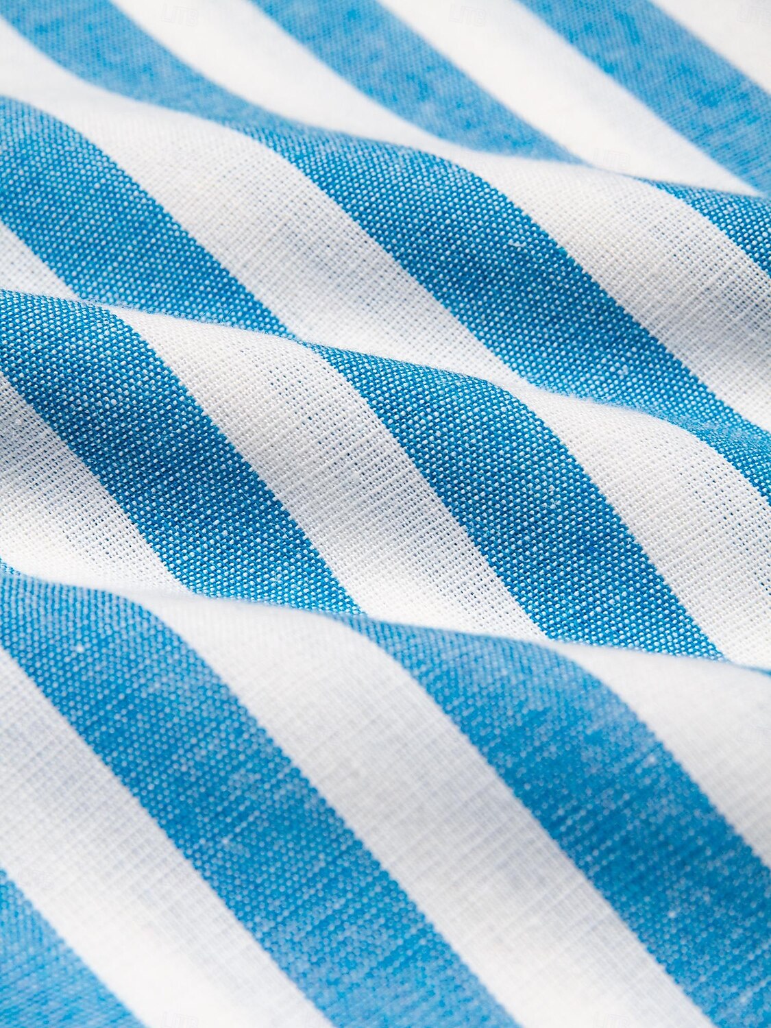 Per uomo Camicia camicia di lino Camicia estiva Camicia da spiaggia Camicia hawaiana A strisce Da mare Strada Blu Manica corta Con colletto Primavera estate Abbigliamento Tasche del 2025 a $22.99 –P8