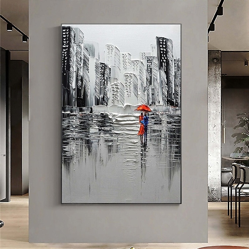 großes abstraktes Stadtgemälde handgemachtes urbanes Kunstgemälde handgemaltes Stadtskyline-Gemälde New York Skyline Ölgemälde New York City Gemälde Wandkunst großes abstraktes Gemälde 2025 - $108.99 –P13