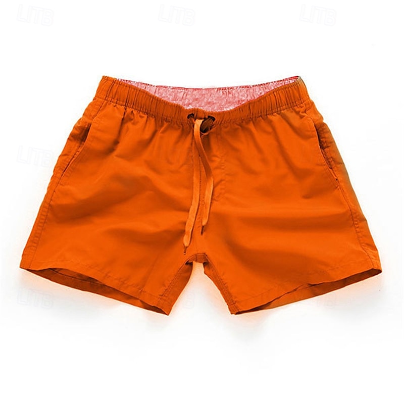 Herre Surfeshorts Badeshorts Snorer Elastisk midje Elastisk snordesign Ensfarget Hurtigtørkende Sport Kort Daglig Ut på byen Strand Gatemote Fritid Svart Hvit Mikroelastisk 2025 - $10.49 –P7