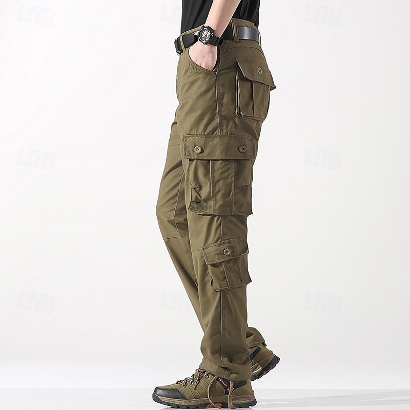 Herren Cargohose Cargohosen Taktische Hose Hose Hosen Knopf Multi Pocket Glatt tragbar Outdoor Täglich Campen und Wandern Modisch Klassisch Cachi scuro Gras-Grün 2026 - $33.99 –P7