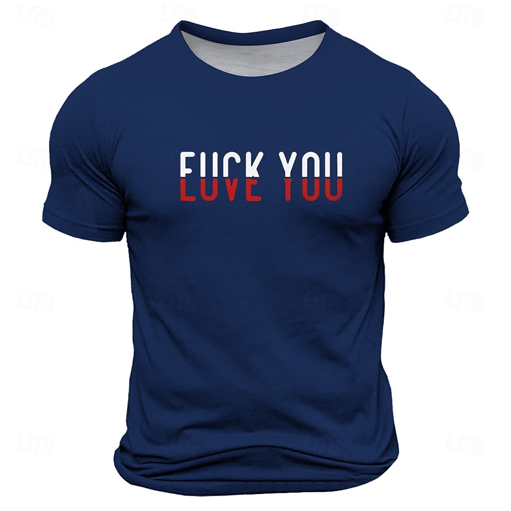 Maglietta Rude Offensiva Divertente Slang da Uomo Maglietta a Maniche Corte Maglietta 3D Stampa Collo Rotondo Quotidiana Athleisure Strada Sport All'aperto Blu Chiaro Nero Blu Estate Primavera del 2026 a $17.49 –P4