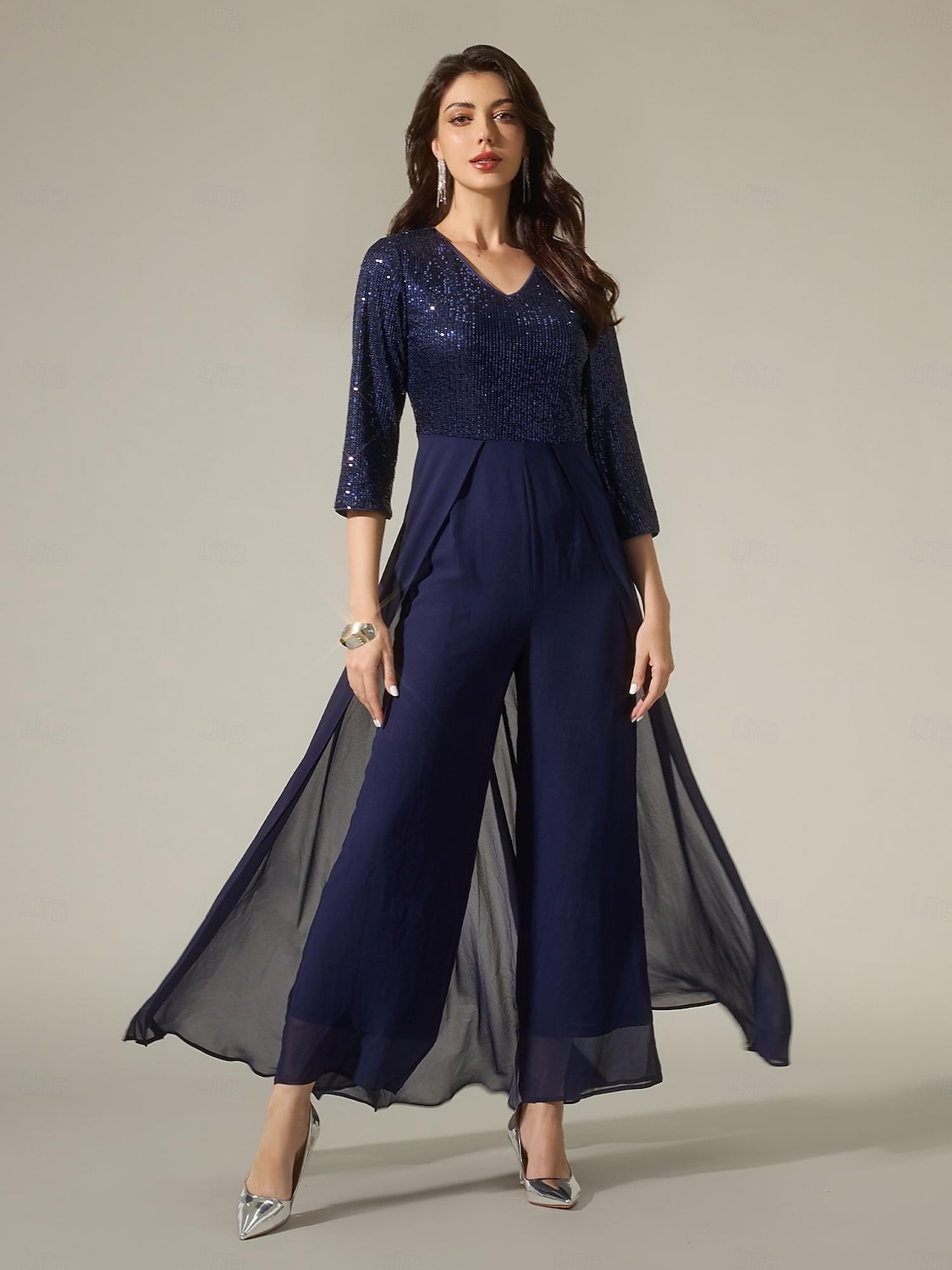 tuta tridimensionale in chiffon e paillettes del 2025 a $72.99 -P4