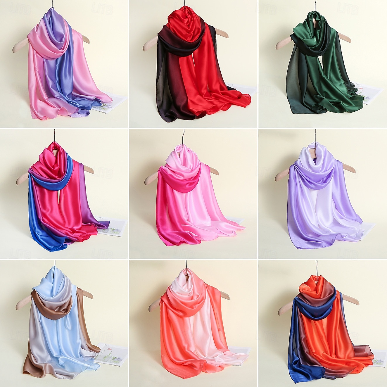 scialle da donna in seta per feste, abiti da sera, damigelle d'onore, lunghe sciarpe in seta per colori da matrimonio del 2025 a $24.99 –P9