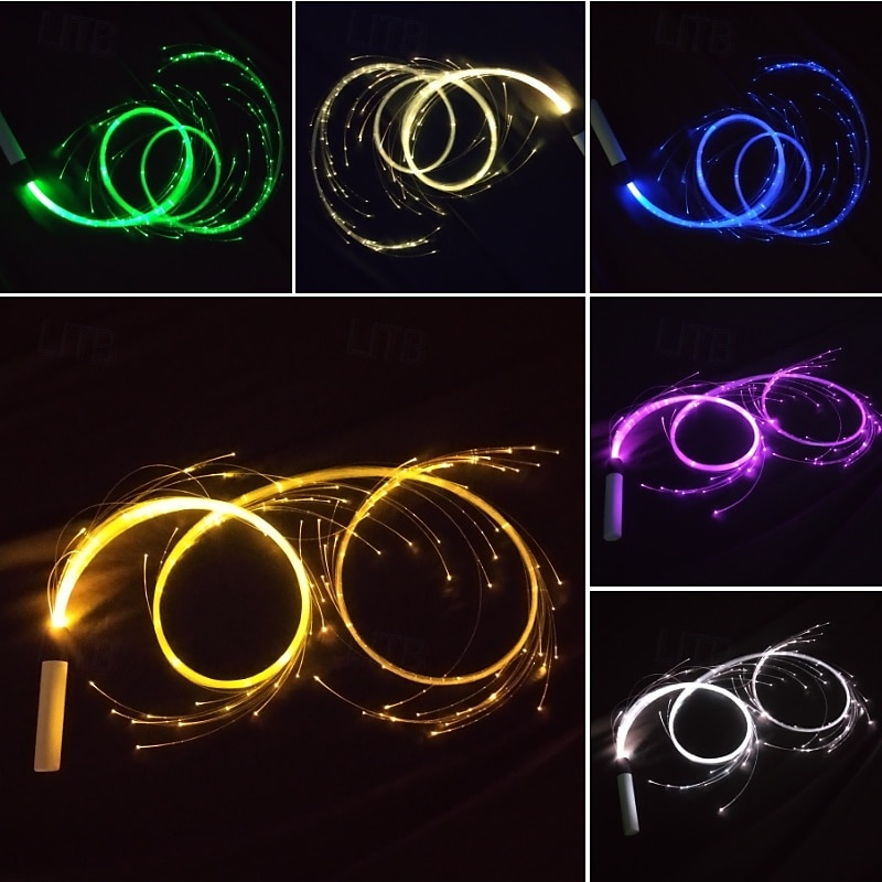 Colorful LED Dancing Flash Fiber Optic Whip Night Scene Christmas Atmosphere Props 360 Degree Rotating Dance Whip 2025 - $36.99 –P2
