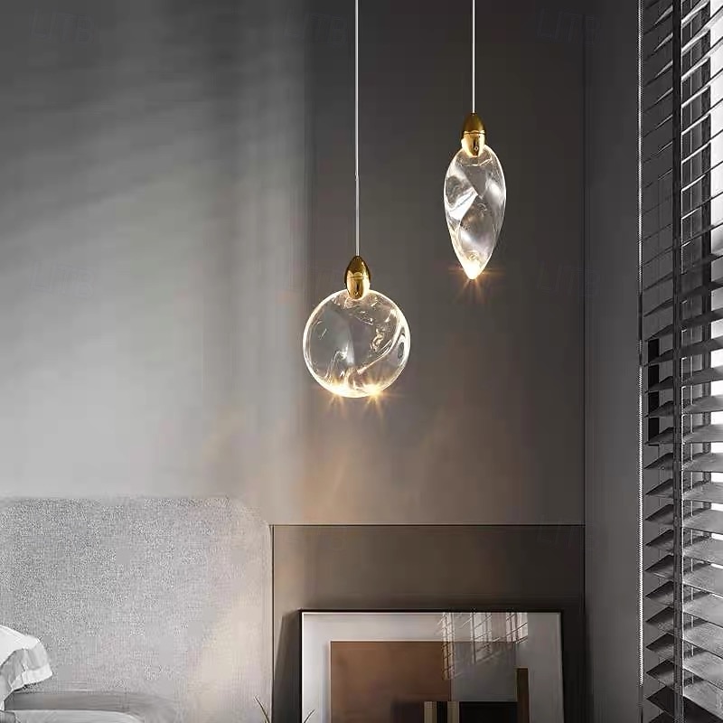 Suspension LED blanc chaud 20 cm 2 lumières industrielles en verre transparent cristal moderne cuisine loft suspension lustre vintage pour îlot de cuisine 110-240 V de 2026 ? $349.99 –P2