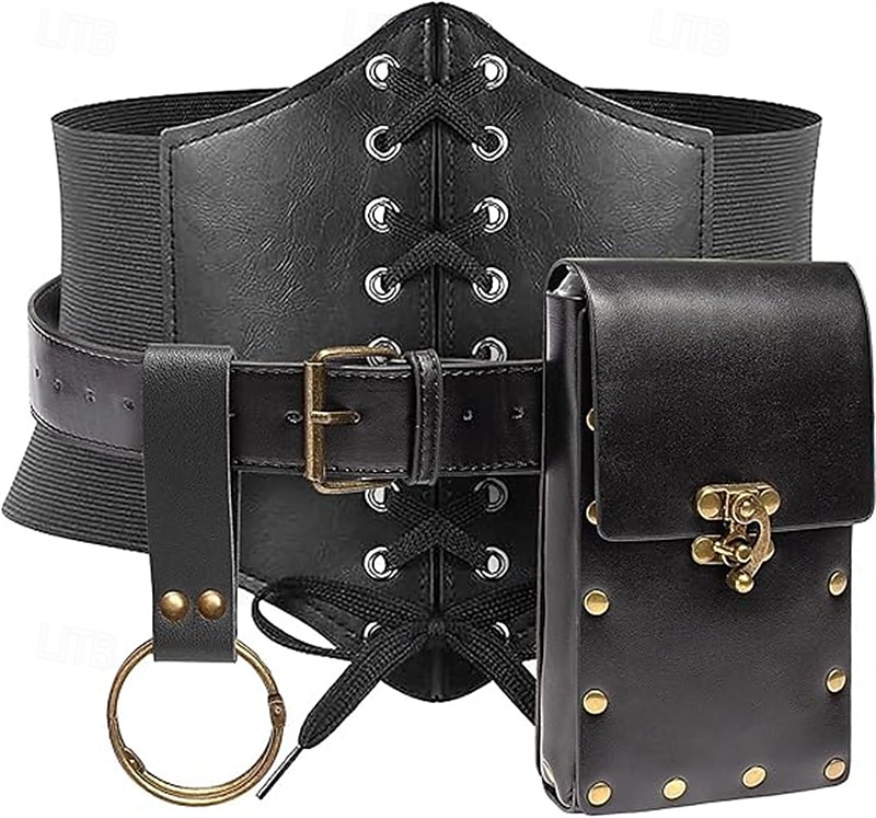 Medieval Renaissance Waist Belt Men's Women's Celtic Pirate Halloween Carnival Performance LARP Adults' Belt Sscabbard Magic Bottle 2025 - $26.99 –P1