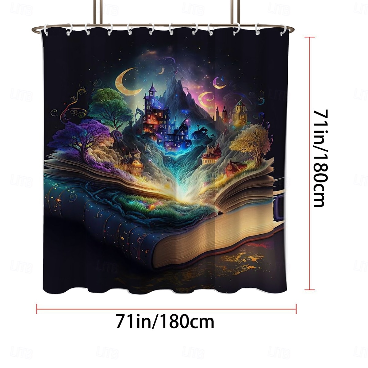 Rideau de douche avec crochets 180cm*180cm(70"*70") polyester lavable imperméable motif paysage peinture à l'huile Van Gogh Arbre de Vie de 2025 ? $19.99 –P7