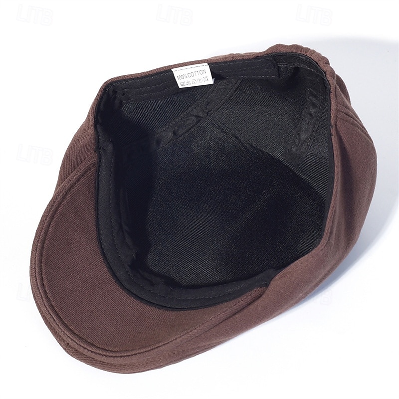 Per uomo Cappello basco Cappello Ascot Cappello da strillone Nero Blu marino Cotone Di tendenza Informale Strada Giornaliero Liscio Regolabile Crema solare Traspirante del 2025 a $12.99 –P10