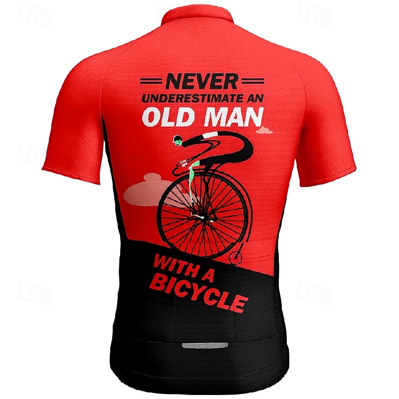 Men's Cycling Jersey Letter & Number Short Sleeve Bike Tee Tshirt Jersey with 3 Rear Pockets Mountain Bike MTB Quick Dry Anatomic Design Wicking Breathable Sports Pink Red Green Clothing Apparel 2026 - $30.99 –P14